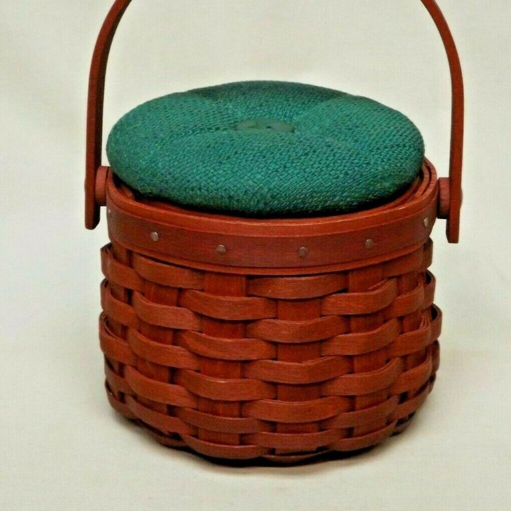 Longaberger 2004 Prototype Hostess Appreciation Basket with Green Cloth Lid